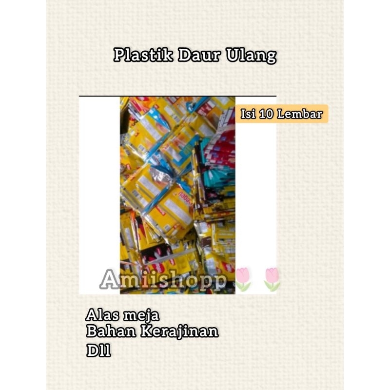 

Plastik Daur Ulang Bahan Kerajinan, 10 LEMBAR!!