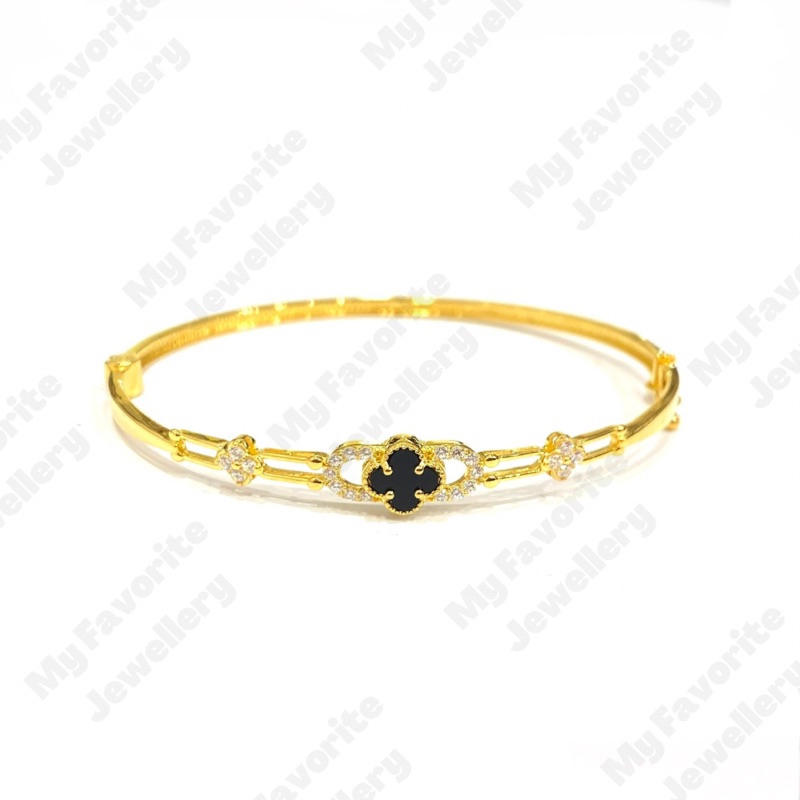 Gelang Bangle Black Clover Emas Asli Kadar 700