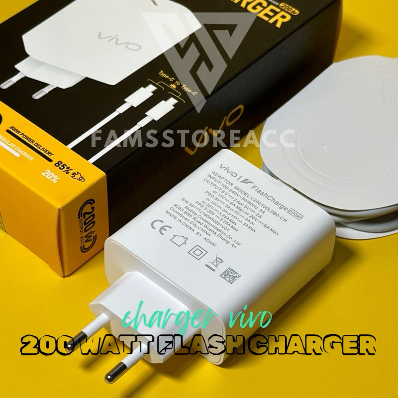 CASAN VIVO CHARGER IQOO 11 Z7 Z7X FLASH CHARGER 200 WATT C TO C ORIGINAL 100%