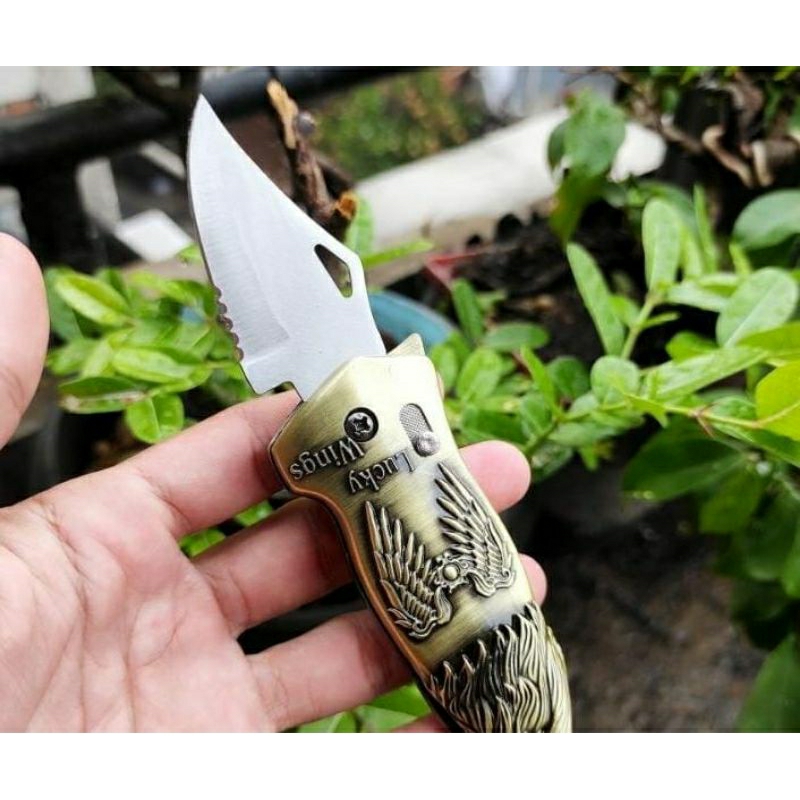 Pisau Lipat + Korek Lucky wings