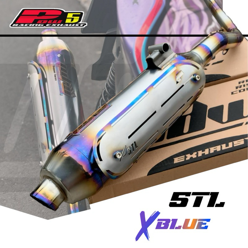 Knalpot Standar Racing 5TL X Blue Vario Mio karbu Nmax Beat Pcx 160 By Pdw Racing Exhaust