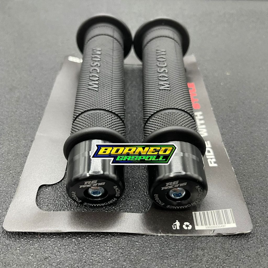 RG RACING HANDGRIP MOSCOW HG55 HITAM + JALU STANG RG CNC ORIGINAL UNIVERSAL