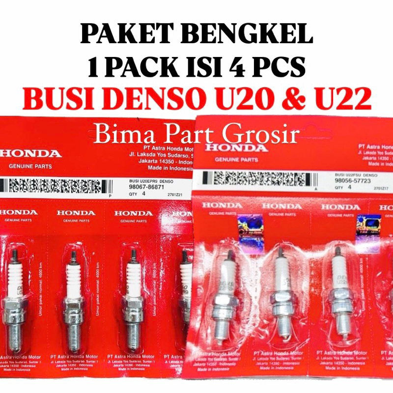 PAKET ( 1 PACK ISI 4 PCS ) BUSI DENSO U20 U20EPR9 & BUSI DENSO U22 U22FSU ( HARGA 4 PCS )
