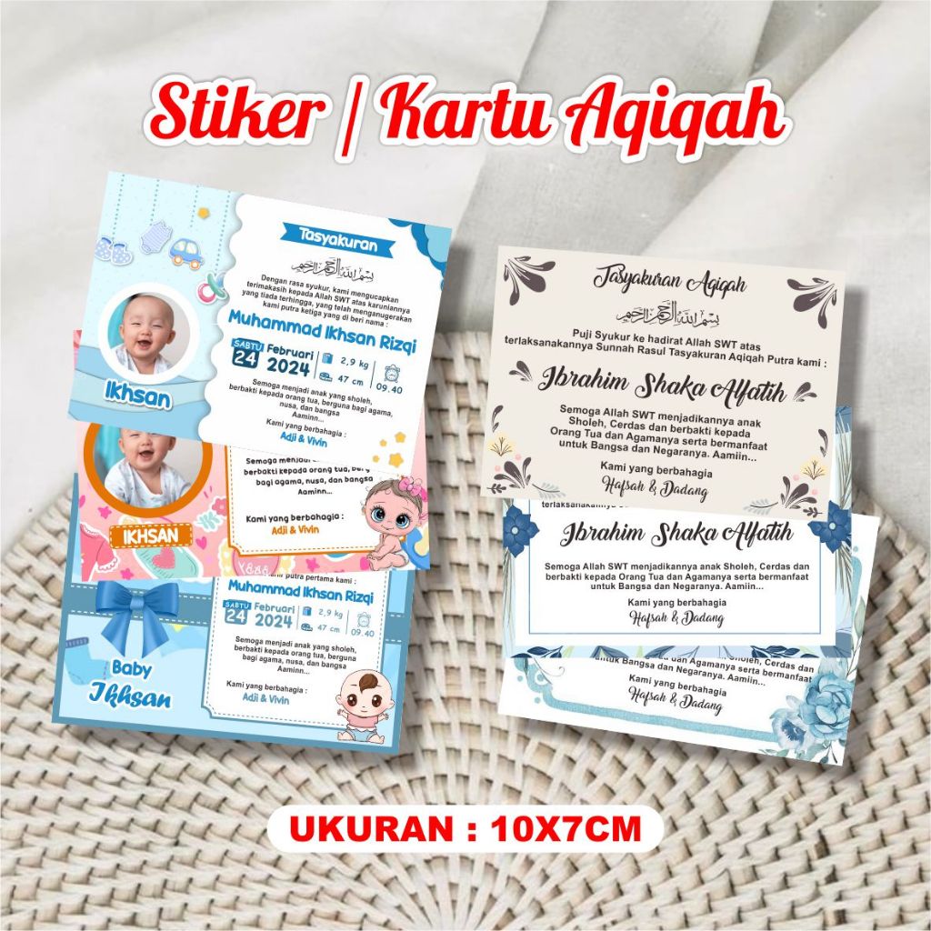 Kartu Aqiqah / Sticker Aqiqah  Murah