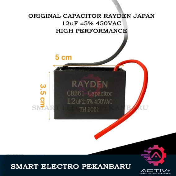 ORIGINAL 12uF 450VAC RAYDEN / PANAMATIC JAPAN CBB61 – KAPASITOR POMPA AIR CAPACITOR 450V 12 UF 450VO