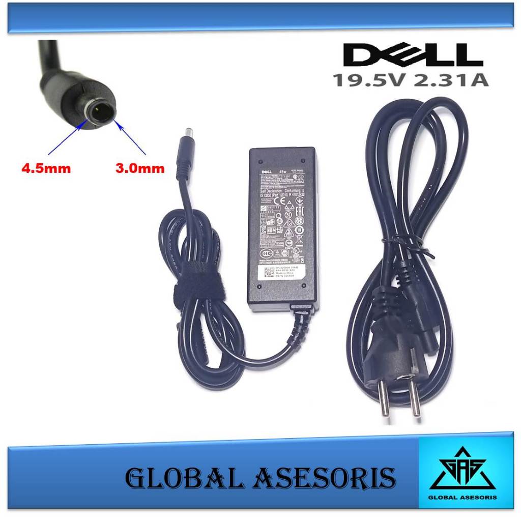 Charger Adaptor Laptop Dell Inspiron 19.5v 2.31a 45W 4.5 3.0mm P20T P25T P24T 5567,0CDF57 0KXTTW LA4