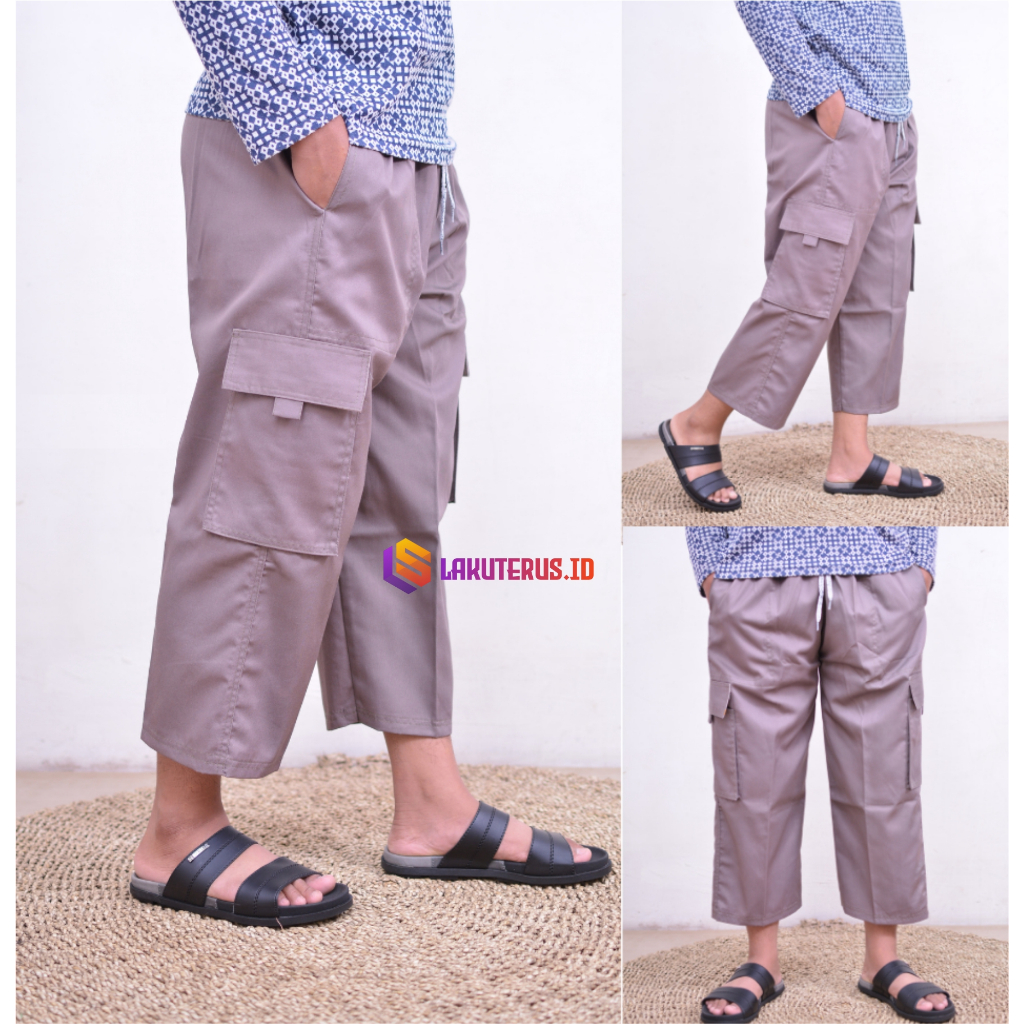 Celana Panjang Sirwal Cargo Pangsi Pria Cingkrang Laa Iqbal Bawahan Muslim