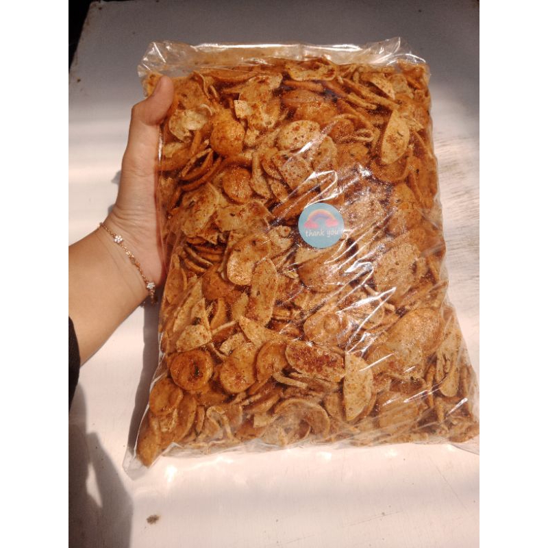 

Basreng mix sosreng 1 kilogram daun jeruk premium