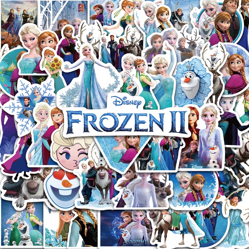 

[50PCS]Stiker Pack Disney“FROZEN 2”Decal Stiker Kartu Anti Air- Sticker Aesthetic Stiker Buku Journal Koper Stiker Casing HP Laptop Helm Stiker Botol