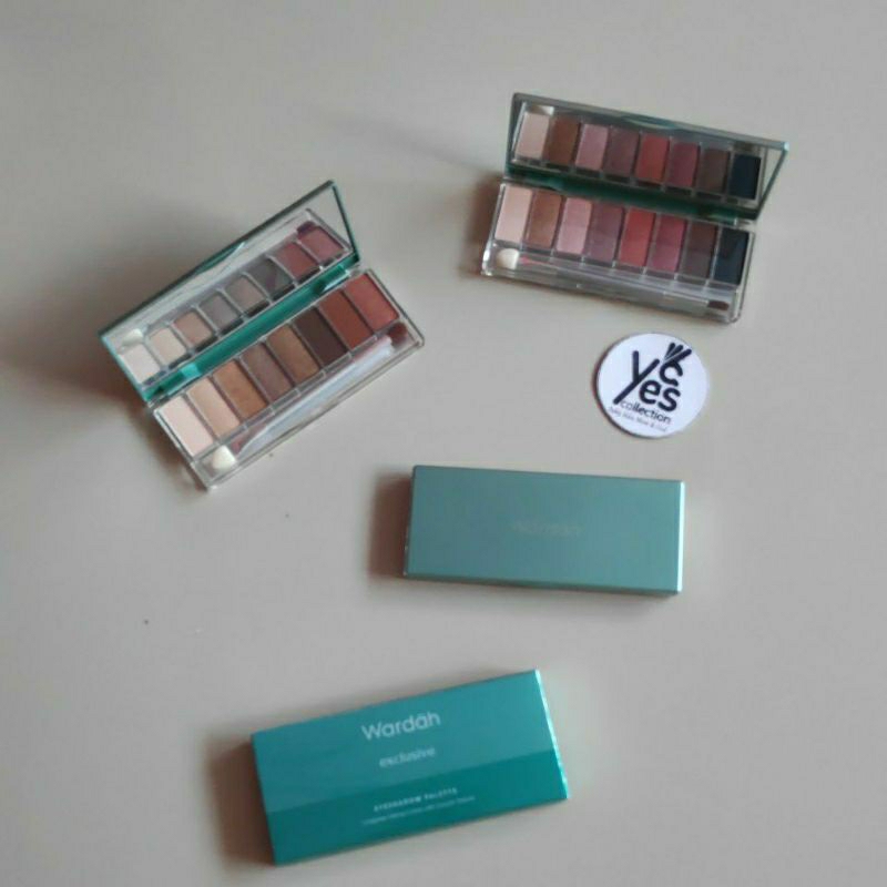 Wardah Exclusive Eyeshadow Palette 10 gr ORIGINAL 8 Warna Colours Palete 01 Sunset Brown 02 Rose Glo