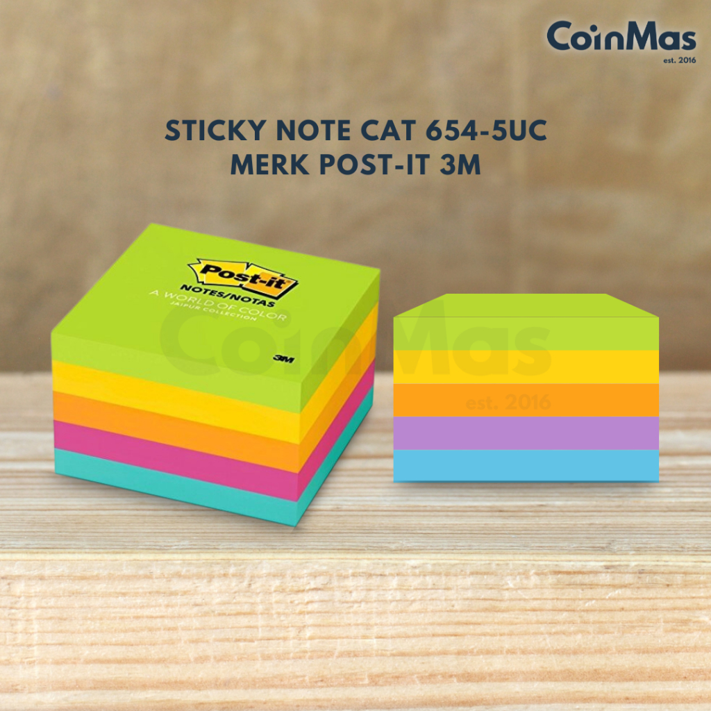 

CoinMas | Post It - Cat 654-5UC Sticky Notes/Notas Isi 100 Lembar