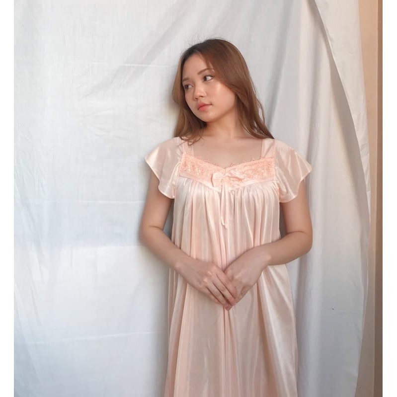 Daster Tidur Ukuran Standar Renda Jepang Baju Tidur Dewasa Murah Lengan Pendek Sleepwear Baby Doll