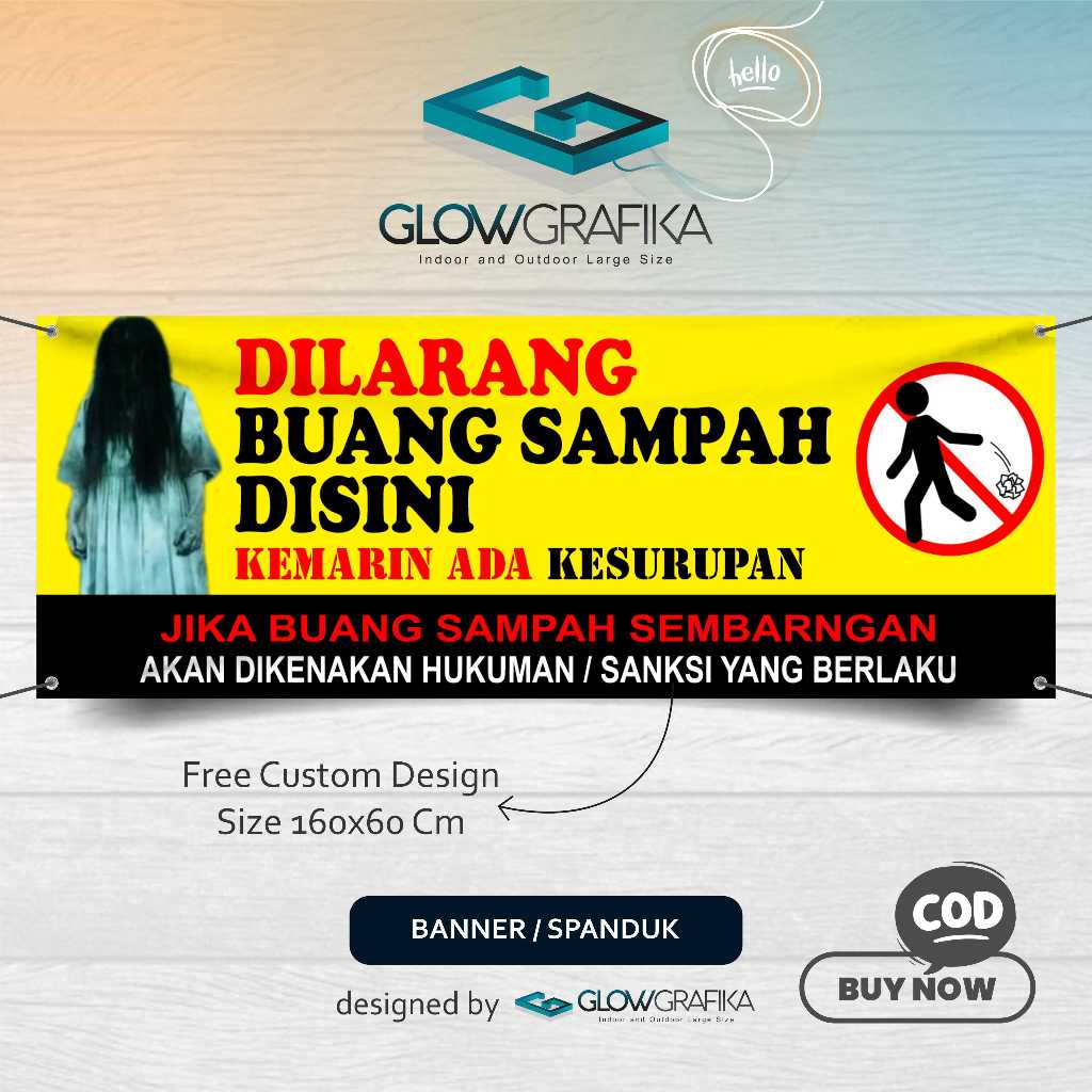Cetak Spanduk Banner Dilarang Buang Sampah Disini