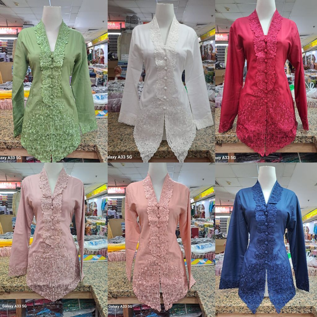 Kebaya Atasan Encim Toyobo Senada / Kebaya Wanita Polos / Atasan Kebaya Encim