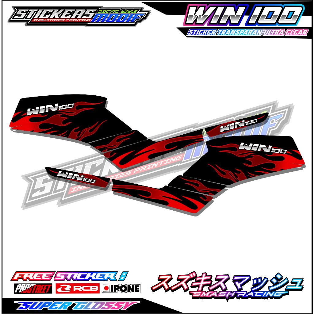 STRIPING VARIASI HONDA WIN 100 / STICKER LIST VARIASI MOTOR WIN 100