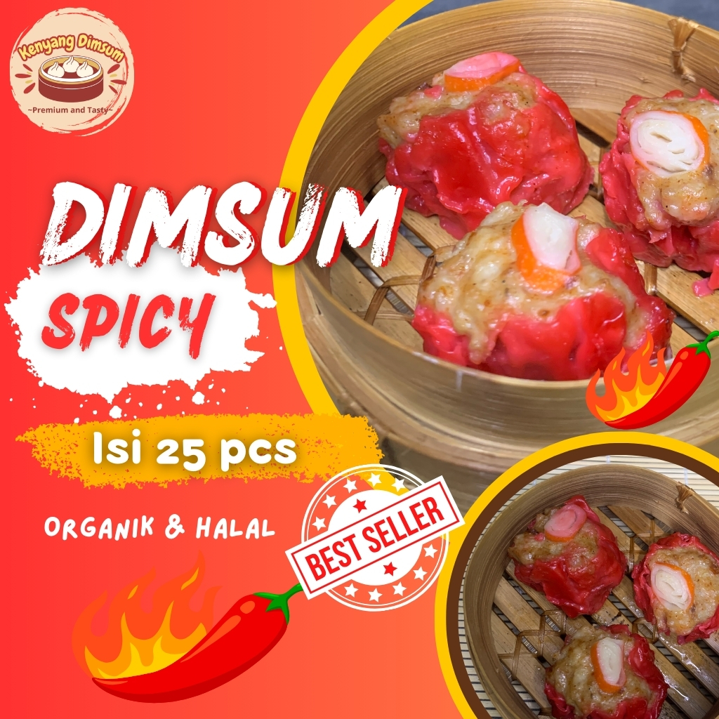 

Dimsum Ayam Spicy Frozen Premium & Halal isi 25 pcs GRATIS Saus Merah & Lada Hitam