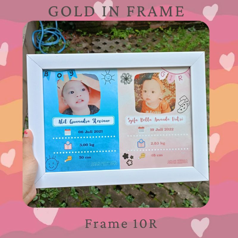 BIODATA 2 ANAK | BIODATA KELAHIRAN ANAK | BIODATA KEKINIAN | FRAME KELAHIRAN ANAK