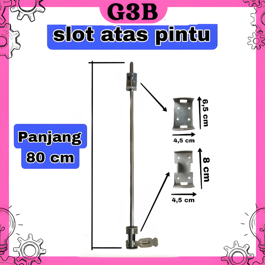 grendel slot pintu pagar besi gebyog panjang 80 cm berkualitas