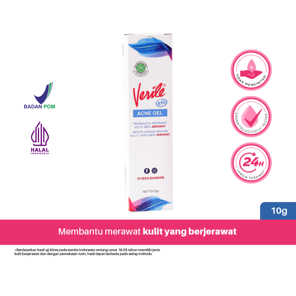 Verile Acne Gel 10 gr / Salep Jerawat / Salep Anti Acne / Obat Jerawat / Obat Kulit Berjerawat