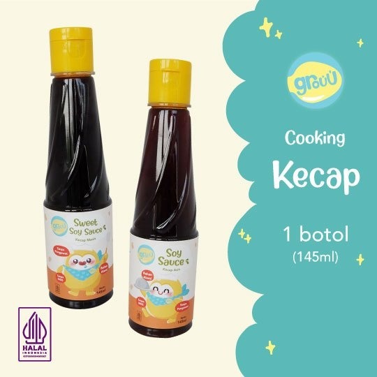 

GROUU Soy Sauce Kecap Manis / Asin 145ml - Bumbu MPASI Organik No MSG / Kecap Manis / Kecap Asin