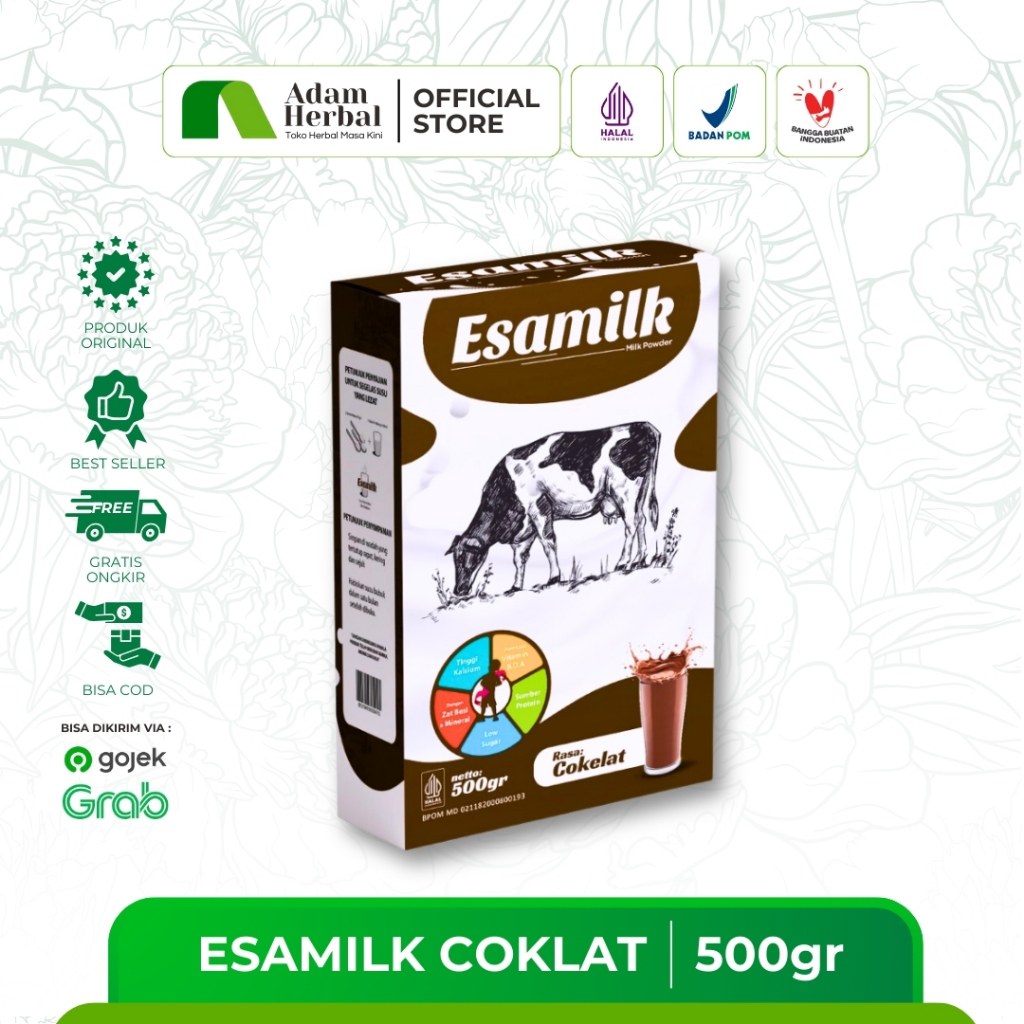 

Esamilk Coklat 500gr | Susu Sapi Bubuk Susu Penggemuk, Peninggi & penambah berat Badan