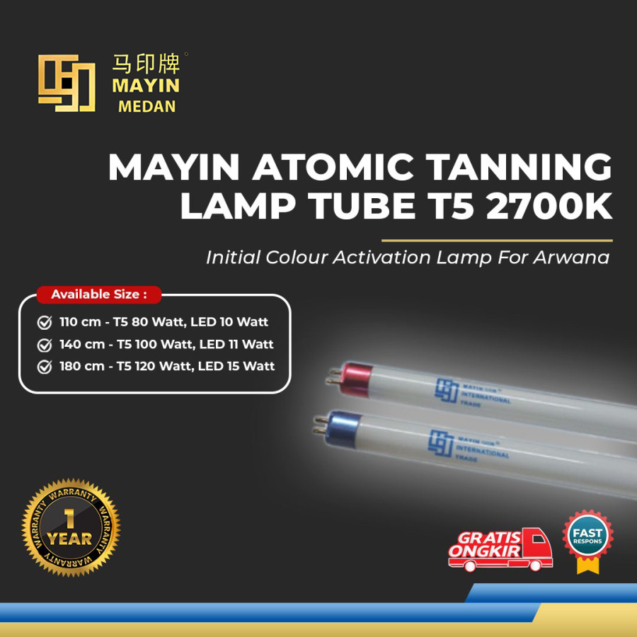 Mayin Atomic Tanning Lamp Tube T5 Flourescent 2700k ikan Arowana