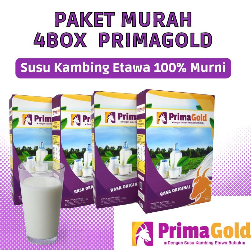 

PROMO 4 BOX Susu Kambing Etawa PrimaGold HALAL, BPOM, Sehat Untuk Pencernaan, Baik Untuk Kesehatan