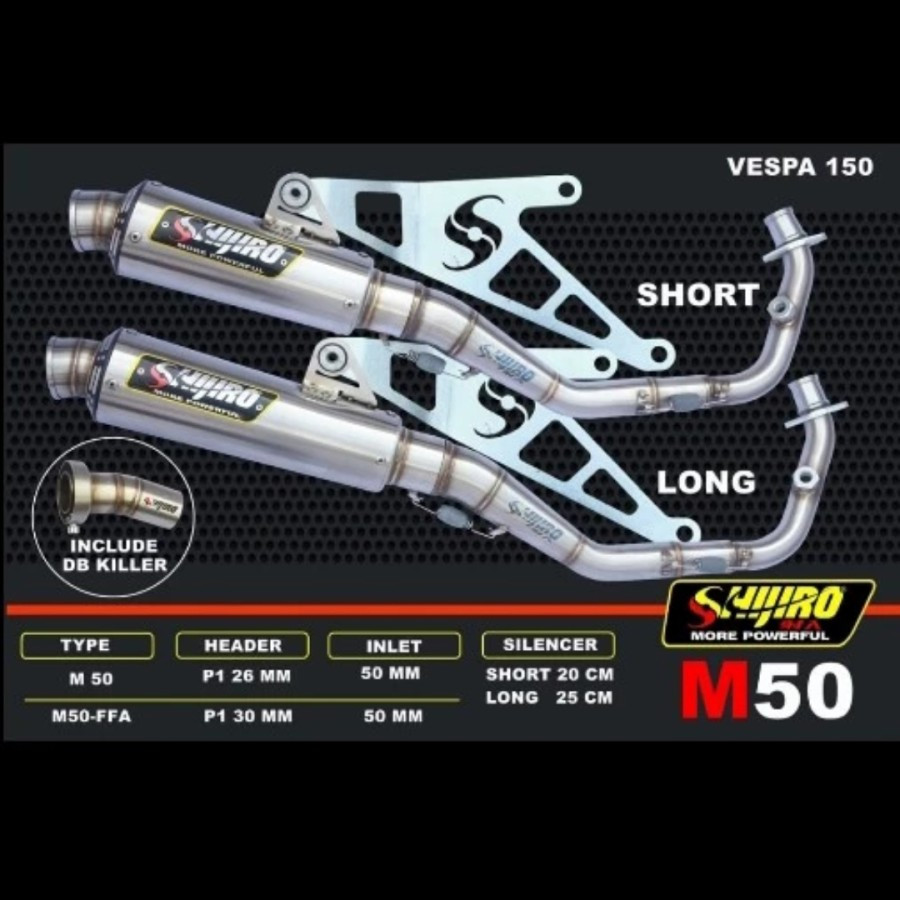 KNALPOT VESPA MATIC 150 TYPE M50 SHIJIRO RACING ORIGINAL