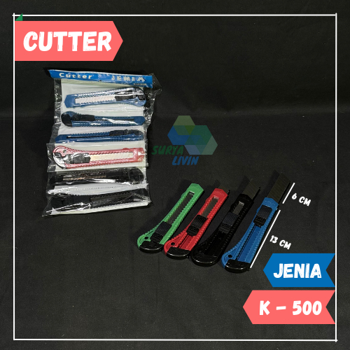 

Pisau Cutter K-500 JENIA Warna Warni / Mata Pisau Tajam / Pisau Kater / Cutter Murah / Cutter Kecil