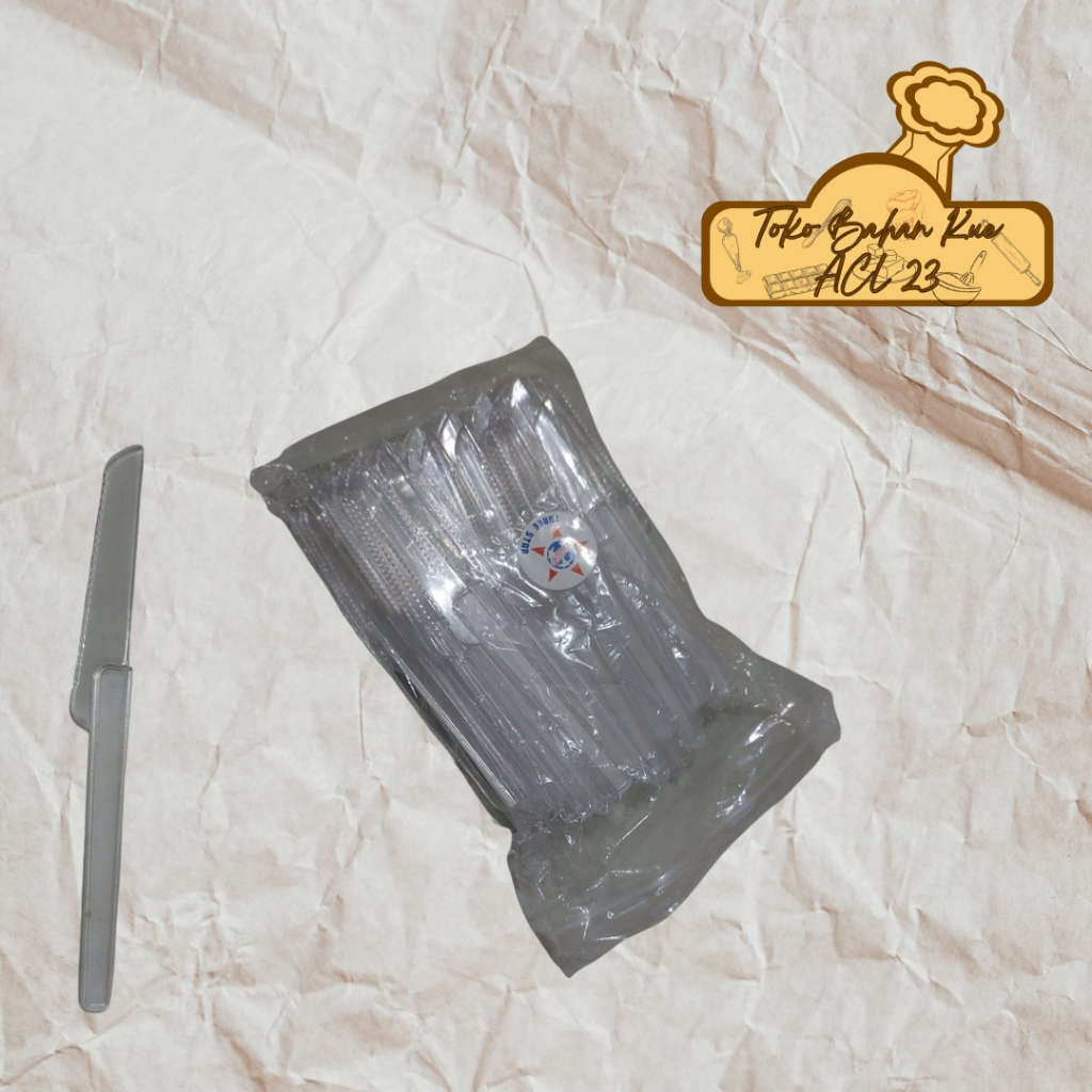 Pisau Kue Pendek/Pisau Tart Pendek/Pisau Brownies Merk Three Star ±100Pcs