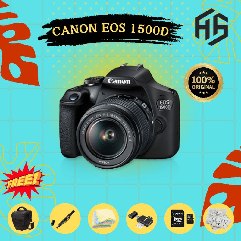CANON 1500D PLUS LENSA KIT 18-55 IS II / KAMERA CANON 1500D