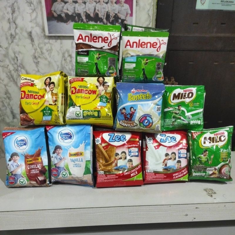 

Dancow/Zee/Milo/Frisian flag/Boneeto/Anlene Susu bubuk bandet/renceng (MAKIN BANYAK MAKIN HEMAT)