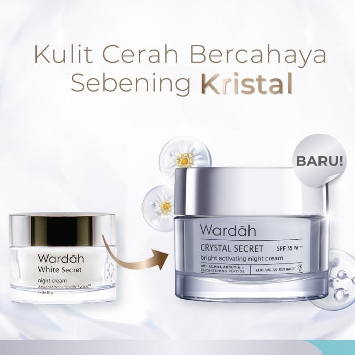 WARDAH CRYSTAL SECRET SPF 35 PA++ 30gr/cream siang malam wardah/pelembab wajah/cream white secret
