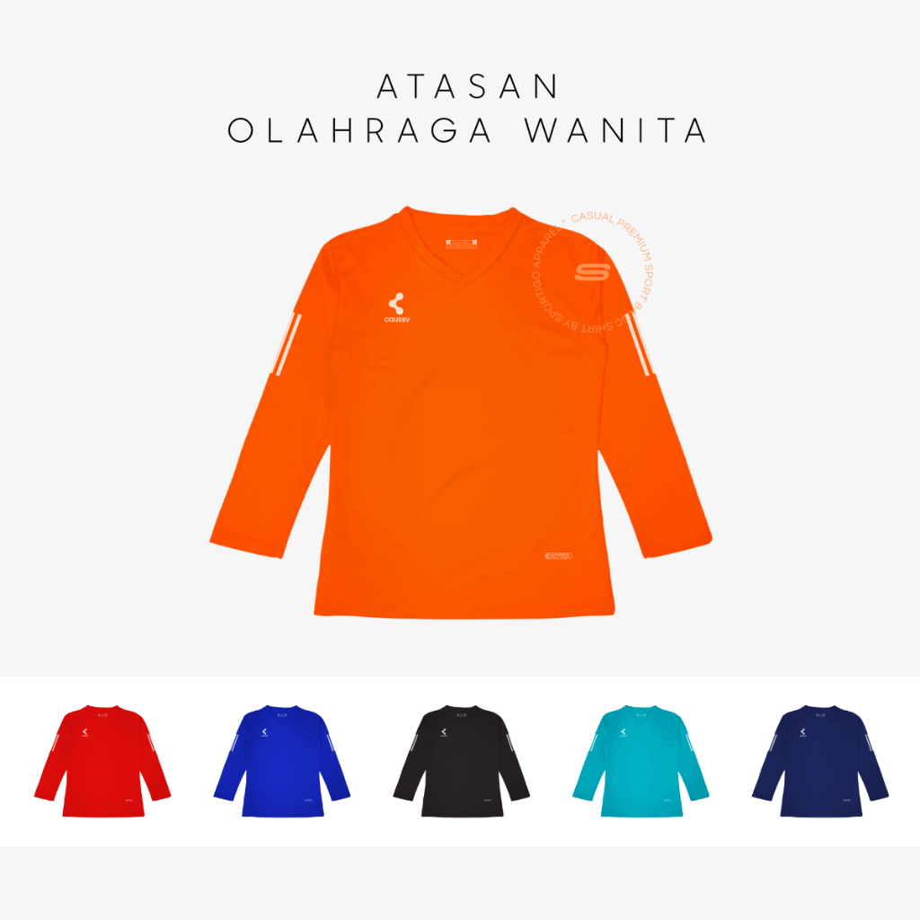 Baju Olahraga Wanita Lengan Panjang Kaos Running Fitness Aerobic Gym Senam Muslimah