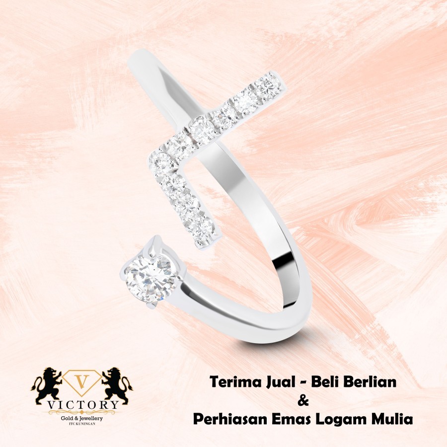 Cincin Berlian Wanita Huruf "L" VIC 940 - Semanggi Jewellery