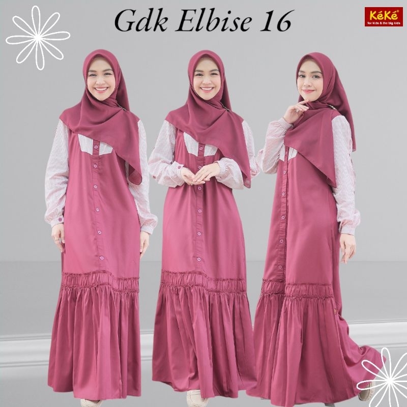 Keke Gamis Dewasa Gdk Dl Ricis Elbise 16 Maroon/Gamis Daily/Gamis Polos Mix Salir