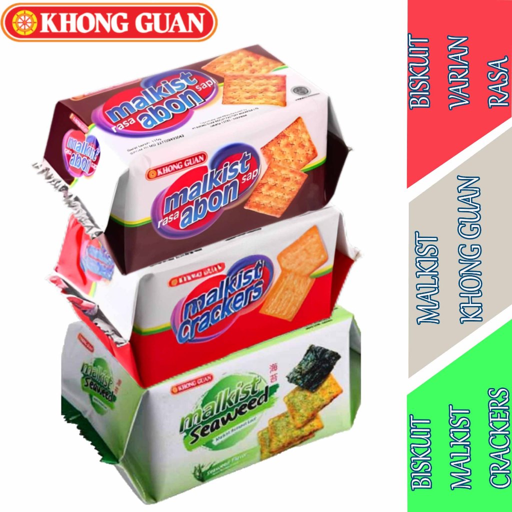 

Biskuit Krakers Varian Rasa - Khong Guan Malkist - Biskuit Malkist Cracker - 135gr