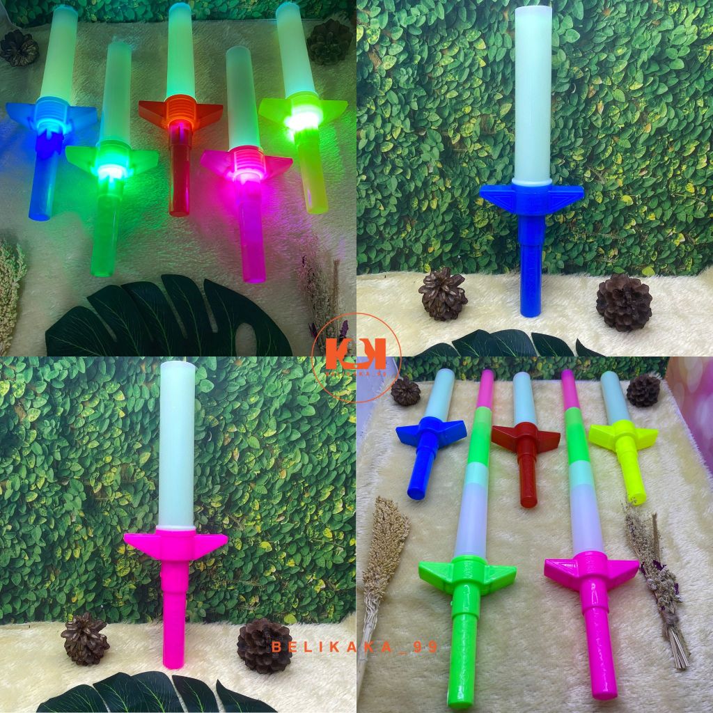 MAINAN TONGKAT PEDANG LIPAT LED PANJANG 79 CM PILIH WARNA / LED SWORD TOYS / TONGKAT NYALA ANAK
