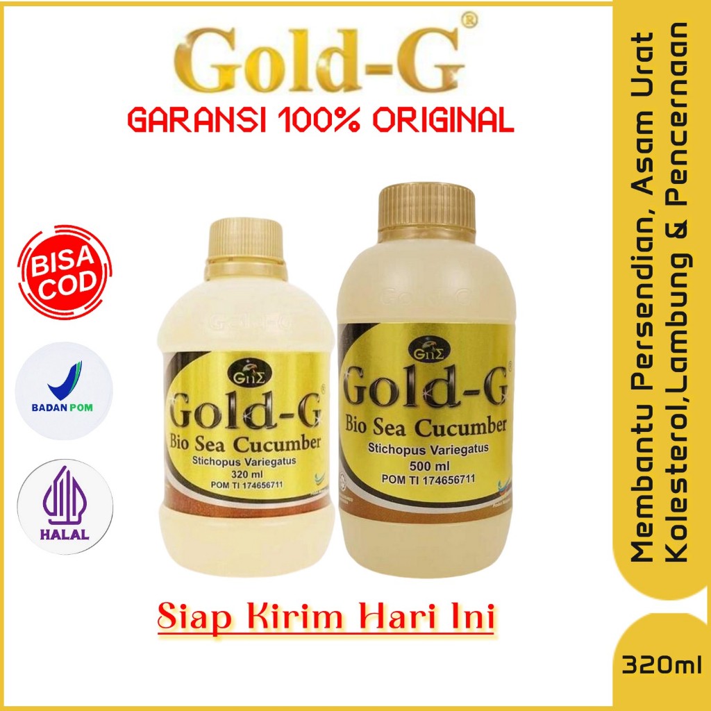 

Gold G Jelly Gamat Bio Sea Cucumber Bantu Persendian Asam Urat Kolesterol Lambung Gula & Pencernaan
