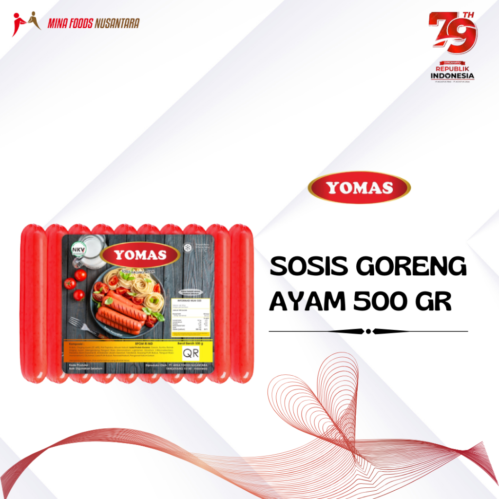 

YOMAS - SOSIS AYAM - SELULOSE MERAH 500 GR