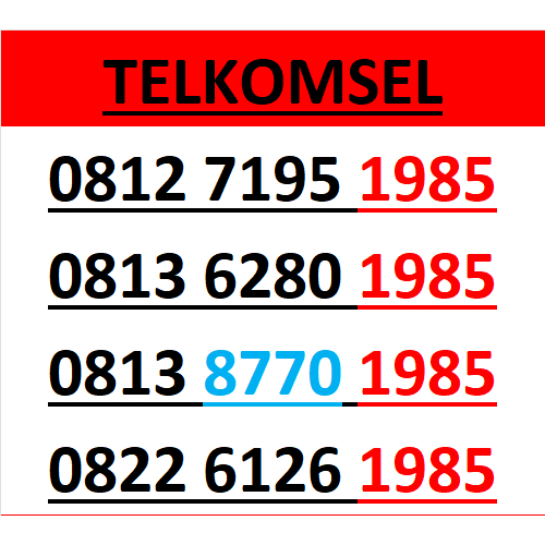 Nomor cantik telkomsel simpati 4g 5g seri tahun 1985 r150