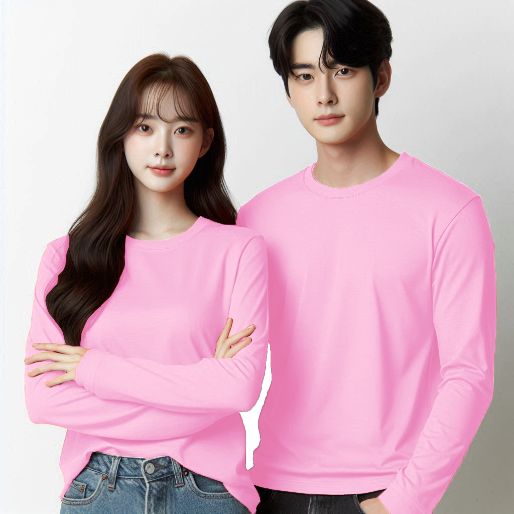 Kaos Pink Lengan Panjang Kaos Polos Pink Kaos Warna Pink Kaos Pink Pria dan Kaos Pink Wanita