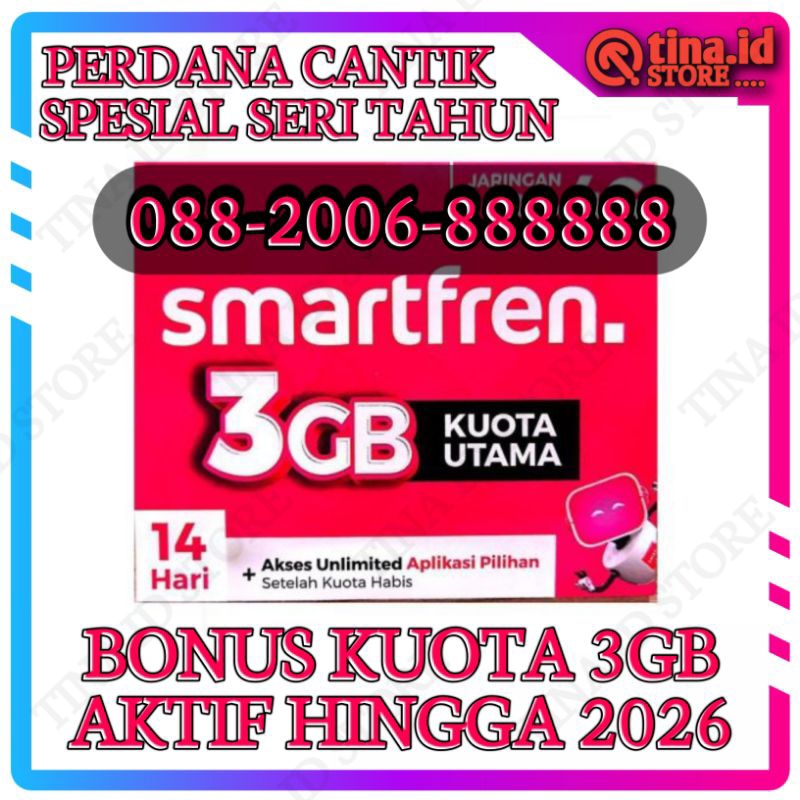 Kartu Perdana Nomer CantiK SMARTFREN Seri Tahun No Cantik SMARTFREN