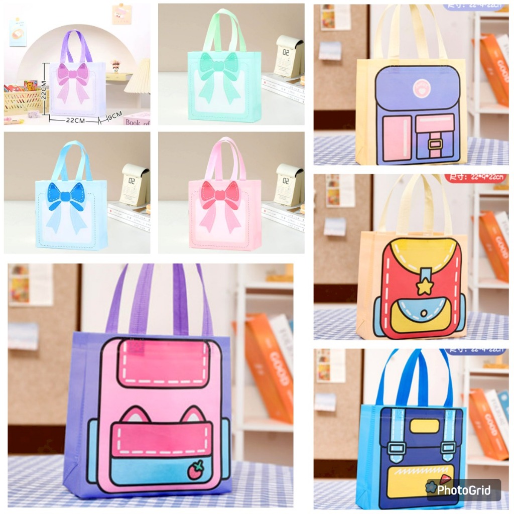 

GOODIE BAG TAS SPUNBOND NON WOVEN SHOPPING BAG SOUVENIR TAS BELANJA ULANG TAHUN MOTIF TASL UCU