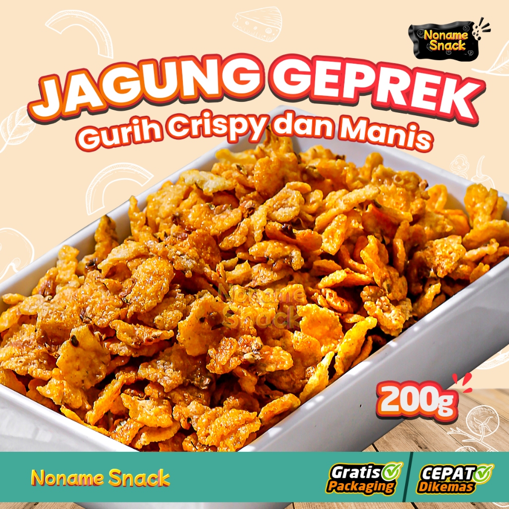 

NoName Snack - Jagung Geprek Cemilan Opak Emping Grosir 180Gr