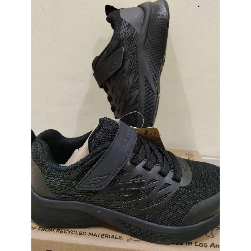 Skechers Microspec Black Original, Skechers black original, sepatu Skechers sekolah full black