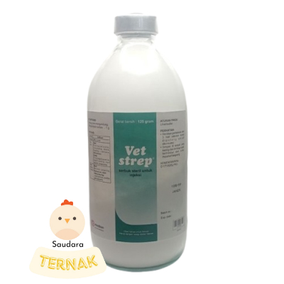 Vet Strep 125 gram Obat Pernafasan Ayam Ngorok Snot Sapi Flu