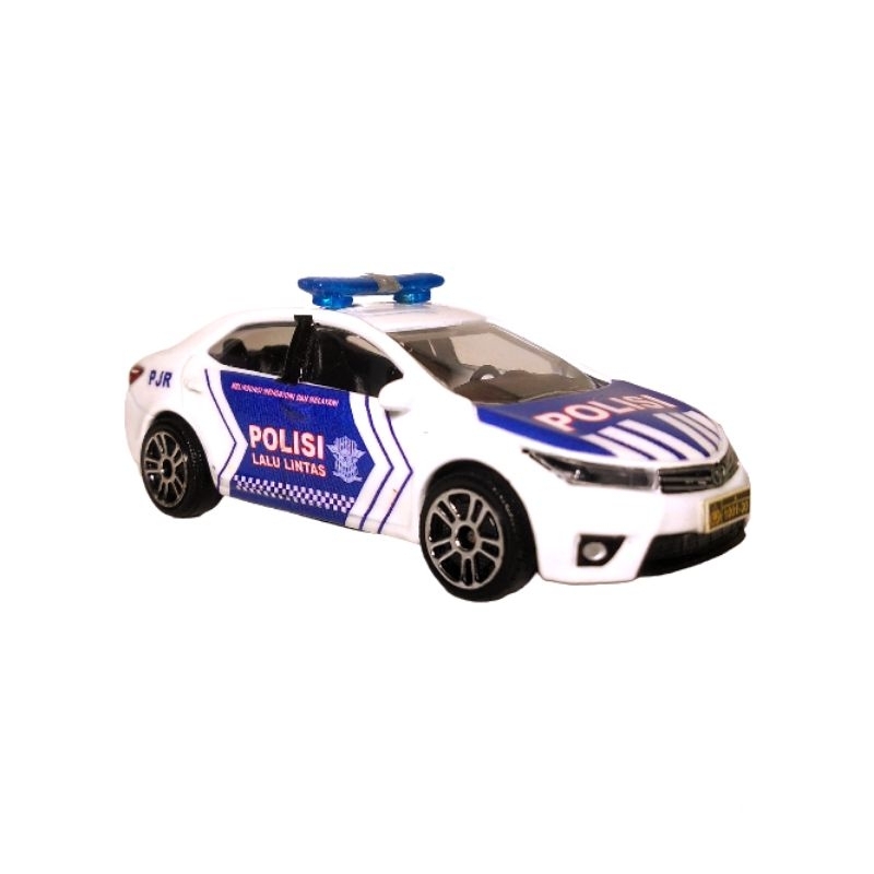 DIECAST MINIATUR MOBIL POLISI INDONESIA SKALA 1/64 MAJORETTE TOYOTA COROLLA ALTIS