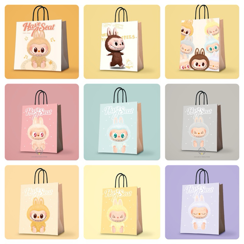 

Paerbag Custom Labubu Pop Mart Goodie Bag Ulang Tahun Anak tas Kado Tas Kertas Hampers Birthday