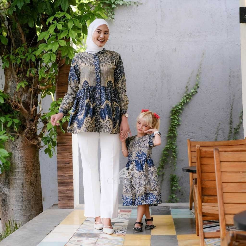 Atasan Batik Wanita Baju Batik Wanita Kerja Modern Blouse Batik Lyodra Kekinian V2
